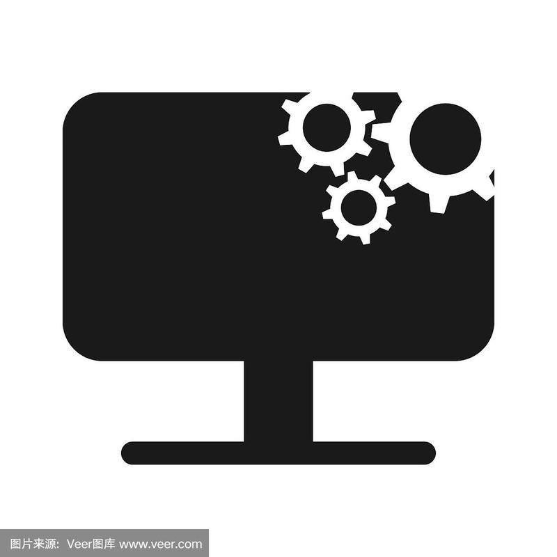 計算機維修圖標符號標志隔離在白色背景,矢量插圖